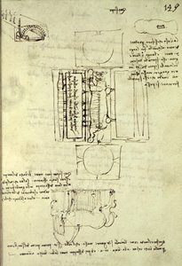 Sketch of the Casting Pit for the Sforza Horse seen from above and the side, fol. 149r from the Codex Madrid I, c.1493 by Leonardo da Vinci