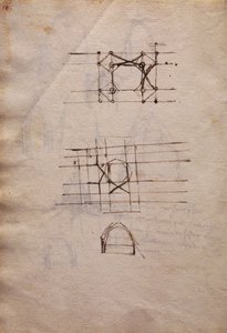 Studies for Lantern of Cathedral, from Codex Trivulzianus by Leonardo da Vinci