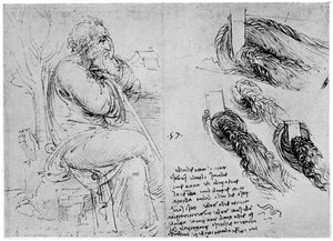 Studies of water eddies by Leonardo da Vinci