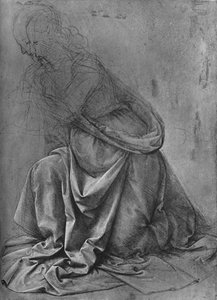 Study of the Drapery of a Woman Kneeling to the Left by Leonardo da Vinci