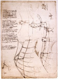 Study on wings. Codex Atlantic by Leonardo da Vinci