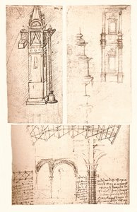Three Architectural Drawings, c1472-c1519 1883 by Leonardo da Vinci
