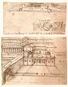 Two Drawings of Plans for Towns, c. 1472-c. 1519, 1883 by Leonardo da Vinci