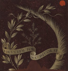 Wreath of Laurel, Palm, and Juniper with a Scroll Inscribed Virtutem Forum Decorat (reverse) by Leonardo da Vinci
