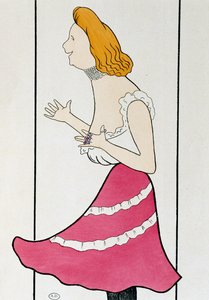 Actress Mademoiselle Cassive in La Dame de Chez Maxim, by Georges Feydeau, Caricature by Leonetto Cappiello