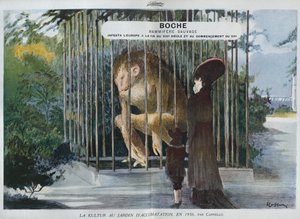Boche, Savage Mammal, Infested Europe at the End of 19th Century and Beginning of 20th Century, Illustration from 