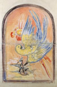 Preparatory Drawing for Back of Art Deco Style Chair by Leonetto Cappiello