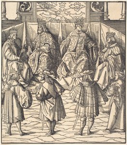 Assembly of Four Kings, in the Foreground Four Men by Leonhard Beck