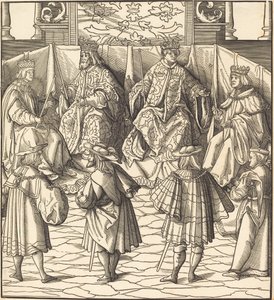 Assembly of Four Kings, in the Foreground Four Men by Leonhard Beck