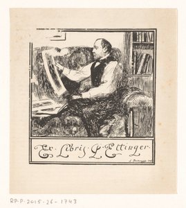 Ex Libris of Pawel Ettinger by Leonid Osipovisch Pasternak