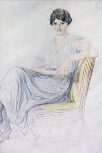 Portrait of Lise Bonnefon by Leopold (1872-1947) Lelee