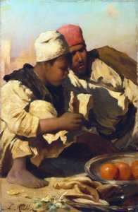 Arabs Seated in a Cairo Market, c. 1854-1892 by Leopold Carl Muller