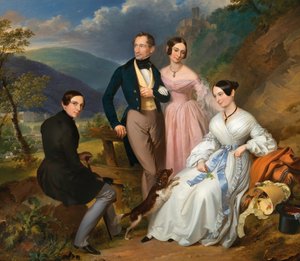 Family Portrait in Front of Weilburg 1839