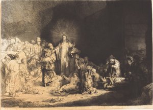 Christ Preaching (The Hundred Guilder Print) by Leopold Flameng after Rembrandt van Rijn