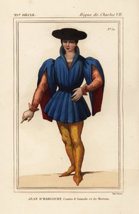 Jean VIII of Harcourt, French knight, Count of Aumale and Mortain by Leopold Massard