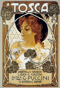 Cover by Leopoldo Metlicovitz of Score of Opera Tosca by Giacomo Puccini by Leopoldo Metlicovitz