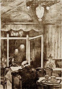 Evening at Café Bauer by Lesser Ury