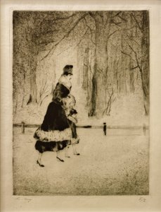 Lady with Child in the Zoo by Lesser Ury