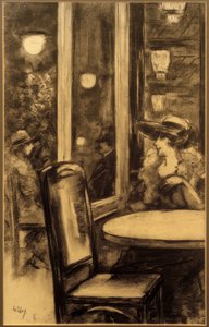 In Café Bauer by Lesser Ury