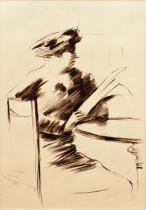 Reading Lady in the Café II