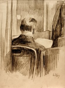 Reader in the Café by Lesser Ury