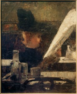 Newspaper Reader in the Café (Lady in the Café)