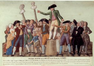 First Scene of the French Revolution in Paris: Camille Desmoulins Haranguing the Crowd at the Palais Royal on 12/07/1789