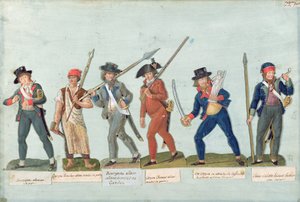 Sans Culotte Lighting His Pipe, Young Butcher, Bourgeois Going to Guard, Huntsman, Citizen Defending His Liberty, Sans Culotte Keeping Guard