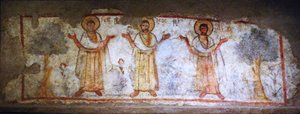 Wall Painting Showing Saints at Worship, Caesarea, Israel