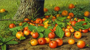 Still Life with Apples by a Tree