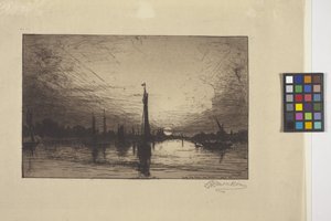 Sunset On The Rhine Near Cologne
