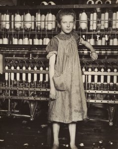 Addie Card, 12 Years Old. Spinner in Cotton Mill, North Pownal, Vermont by Lewis Hine