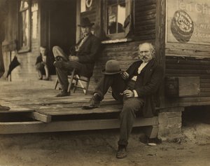 Two Men & Boy on Porch