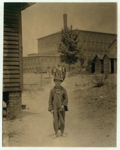 12 year old Eddie Norton, makes about 40 cents a day as a sweeper at Saxon Mill, Spartanburg, North Carolina