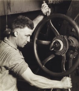 An Industrial Design: Pennsylvania Rubber Co. at the Control Wheel of a Great Calendar - Making Auto Tires