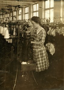 Girls Making Stockings in Ipswich Mills, Boston, Massachusetts by Lewis Wickes Hine