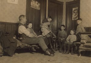 Home of Alfred Benoit in New Bedford, Massachusetts, a Child Sweeper at Bennett Mill and One of 11 Children by Lewis Wickes Hine