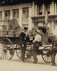 Messenger Boys in Conversation at Union Square, New York by Lewis Wickes Hine