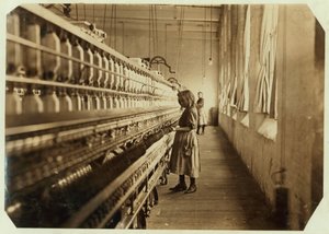 Sadie Pfeifer, only 4 feet tall, has worked for 6 months at Lancaster Cotton Mills, South Carolina