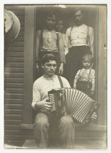 Slovak Steel Worker in the Pittsburgh Region Relaxes after Supper by Lewis Wickes Hine