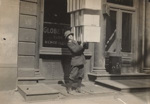 Wagon Boy or Tail Boy Helping to Load the Wagon