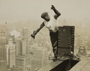 Worker Giving High-Signal to the Derrick Crew by Lewis Wickes Hine