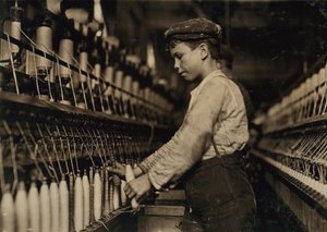 Young Boy Working as Doffer in Globe Cotton Mill, Augusta, Georgia, USA