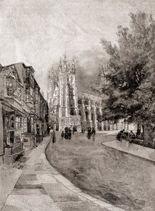 Canterbury Cathedral, from Christchurch Gateway, from The Century Magazine, published 1887 by Unbekannt Unbekannt