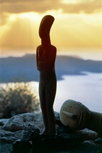 Cycladic Idol on the Coast, Cyclades Islands, Greece