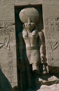 Great Temple of Ramses II, facade, niche with statue of sun god Ra by Unbekannt Unbekannt
