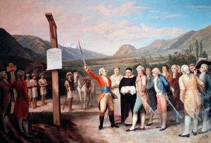 Foundation of the City of Ibarrada by Cristobal de Troya in 1606, Ecuador by Unbekannt Unbekannt