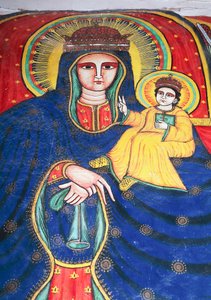 Fresco depicting Mary and Child, Church of Our Lady Mary of Zion, Aksum (Unesco World Heritage List)