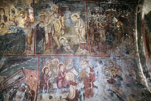 Frescoes in Church of Metamorphosis tou Sotiros, Kefali, Crete, Greece