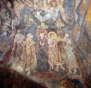 Frescoes in Church in Alikampos, Crete, Greece